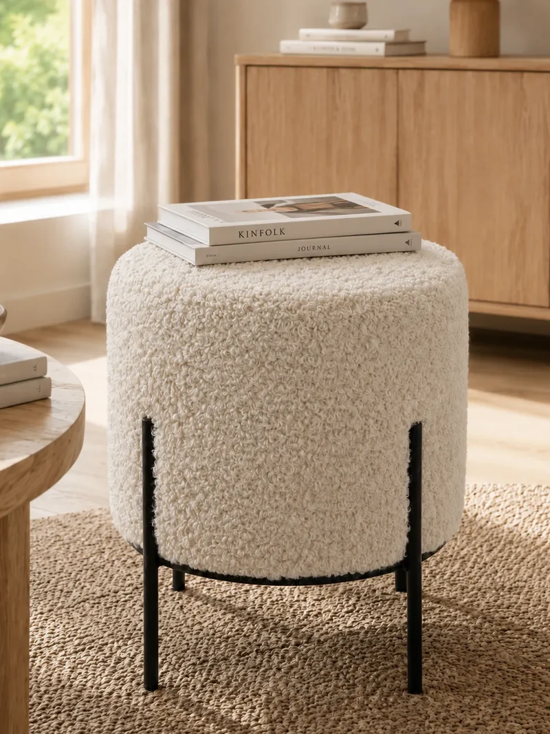 Alford Pouf Kunstfell, graubraun