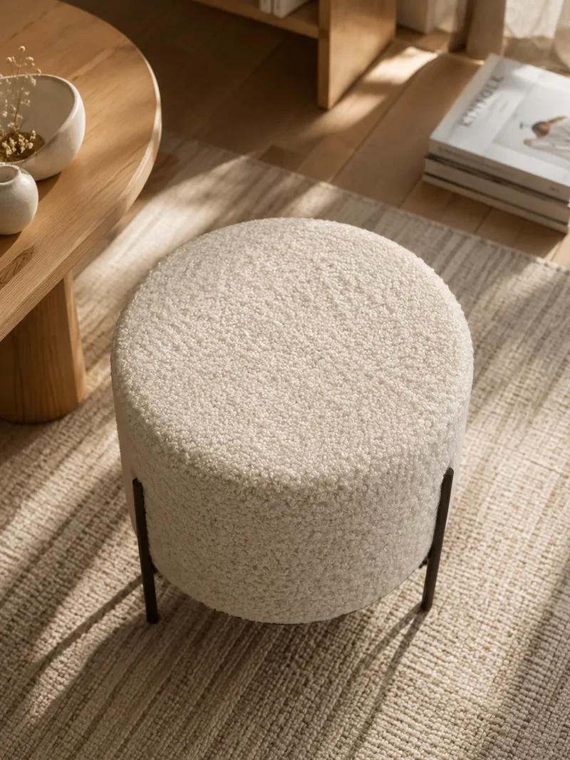 Alford Pouf Kunstfell, graubraun