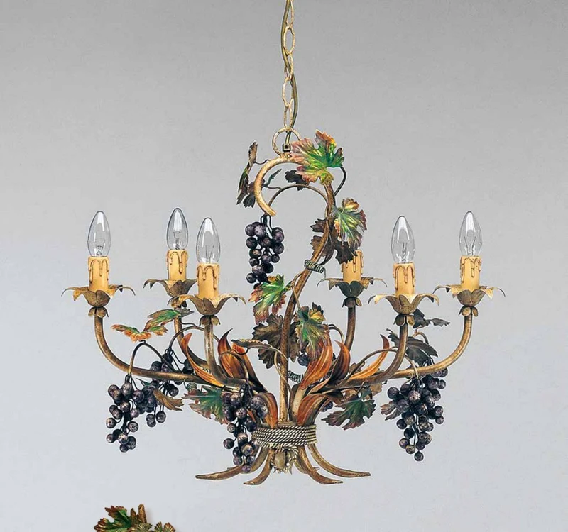 Casa Padrino Barock Kronleuchter Ø 70 x H. 55 cm 6-flammig - Handgefertigte Leuchte aus Italien - Barock Leuchten