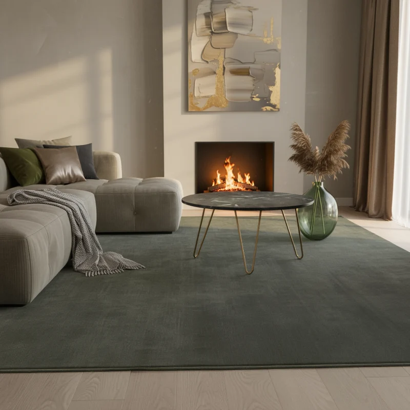 Couchtisch Grün Marmor Dreibein Design 70x70x35 cm, Rund Modern Gold Metall