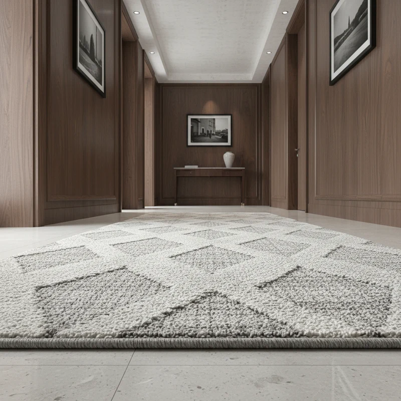 3D Hochflor-Teppich Boho-Rauten – Waschbar | Locker Gewebter Hoch-Tief-Effekt | 2,00 cm Florhöhe für Wohnkomfort