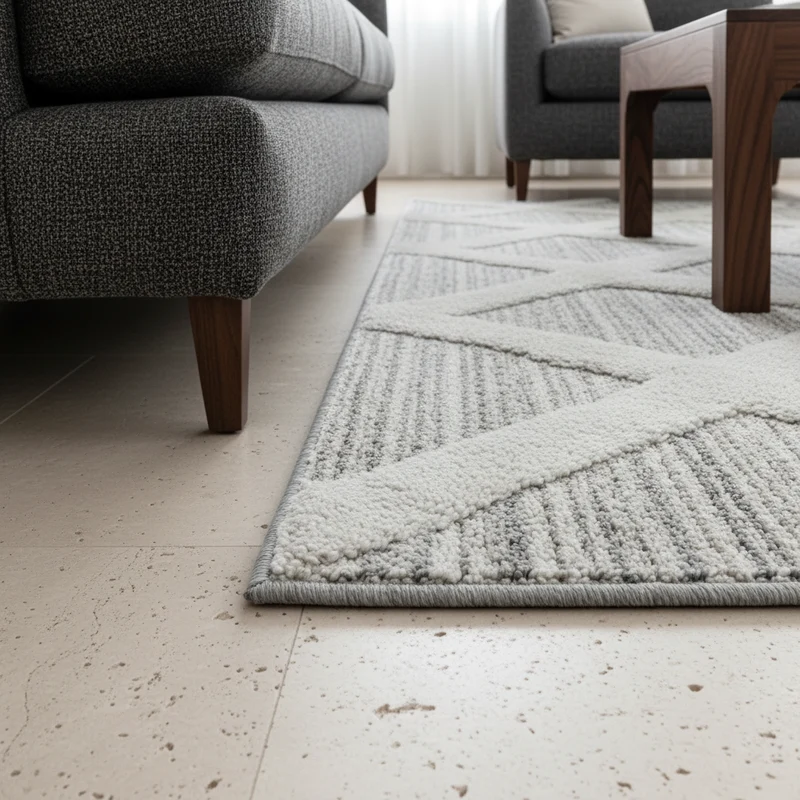 3D Hochflor-Teppich Boho-Rauten – Waschbar | Locker Gewebter Hoch-Tief-Effekt | 2,00 cm Florhöhe für Wohnkomfort