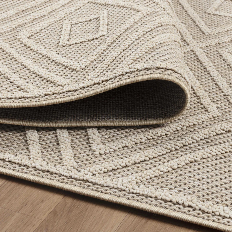 Outdoor-Teppich Ornamentale Rauten – Waschbar, Wetterfest & Dekorativ für Balkon