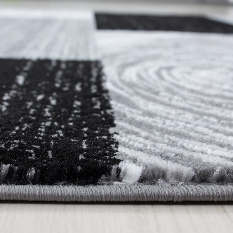 Kurzflor-Teppich Abstraktes Karo – Waschbar & Strapazierfähig | 280k Noppen pro m² für Langlebigkeit