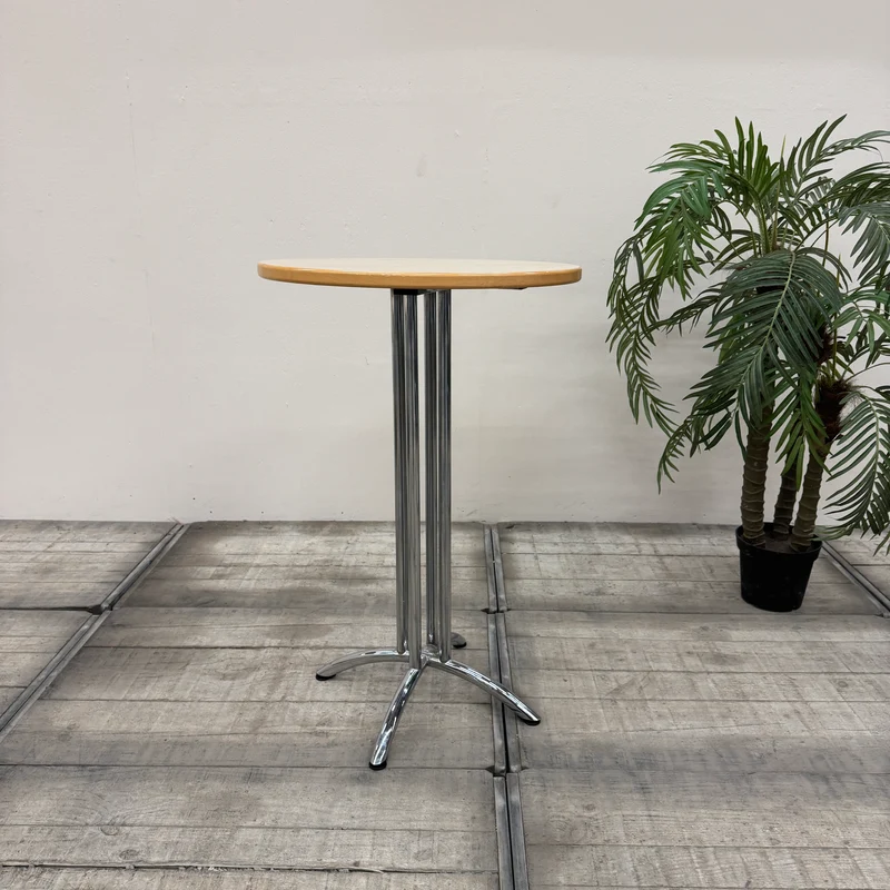 Stehtisch Rundtisch Rund Ahorn Chrom Metallgestell Büro Tisch Gebraucht