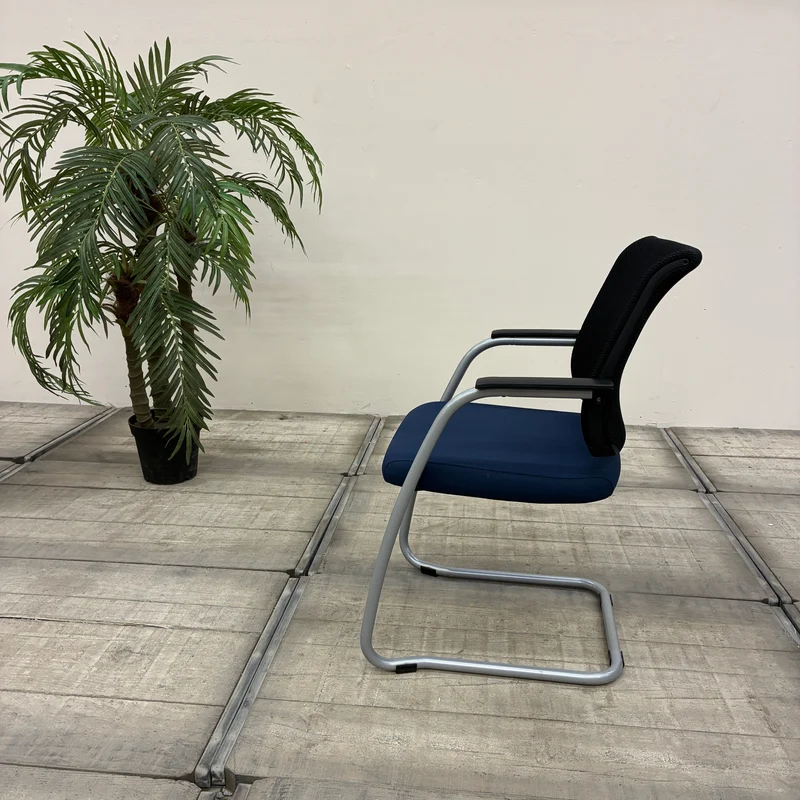 Sedus Netwin Freischwinger Blau Schwarz Netzrücken Büro Stuhl Gebraucht