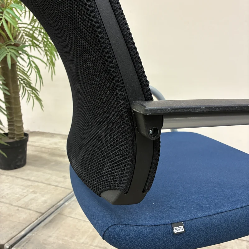 Sedus Netwin Freischwinger Blau Schwarz Netzrücken Büro Stuhl Gebraucht