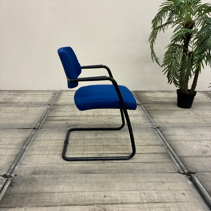 Sitland Freischwinger Blau Schwarz Büro Konferenz Stuhl Gebraucht
