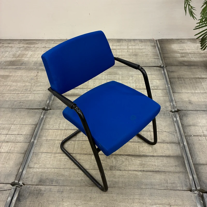 Sitland Freischwinger Blau Schwarz Büro Konferenz Stuhl Gebraucht