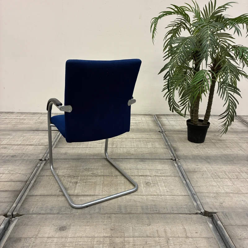 Rhode&Grahl Freischwinger Konferenzstuhl Stuhl Blau Chrom Gebraucht