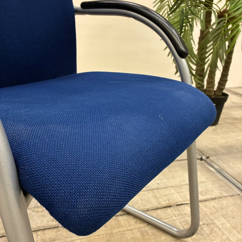 Rhode&Grahl Freischwinger Konferenzstuhl Stuhl Blau Chrom Gebraucht