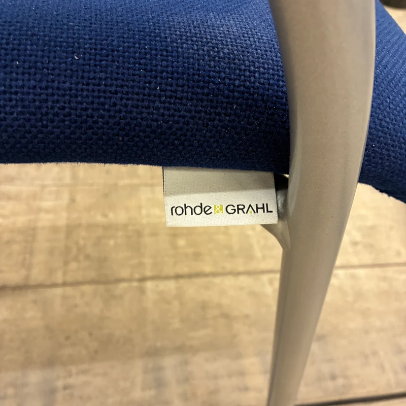 Rhode&Grahl Freischwinger Konferenzstuhl Stuhl Blau Chrom Gebraucht