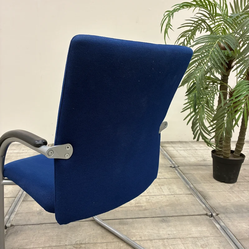 Rhode&Grahl Freischwinger Konferenzstuhl Stuhl Blau Chrom Gebraucht
