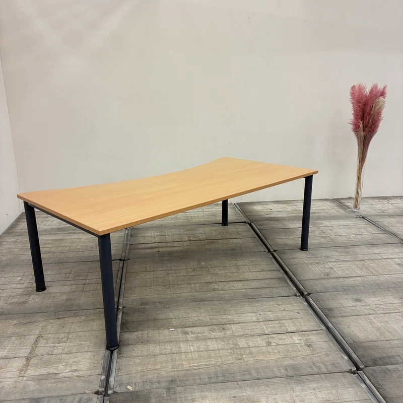 Assmann Freiformschreibtisch Buche Geschwungen Schreibtisch 200x70 Tisch Gebraucht