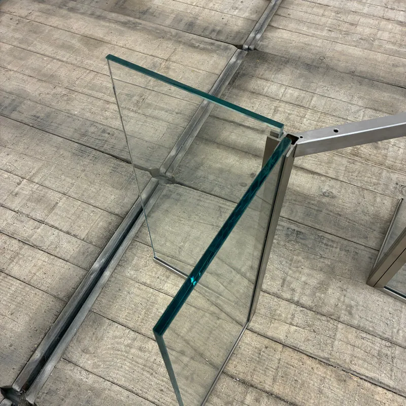 Tischgestell Untergestell Glas Metall Transparent Silber Ohne Tischplatte Gebraucht