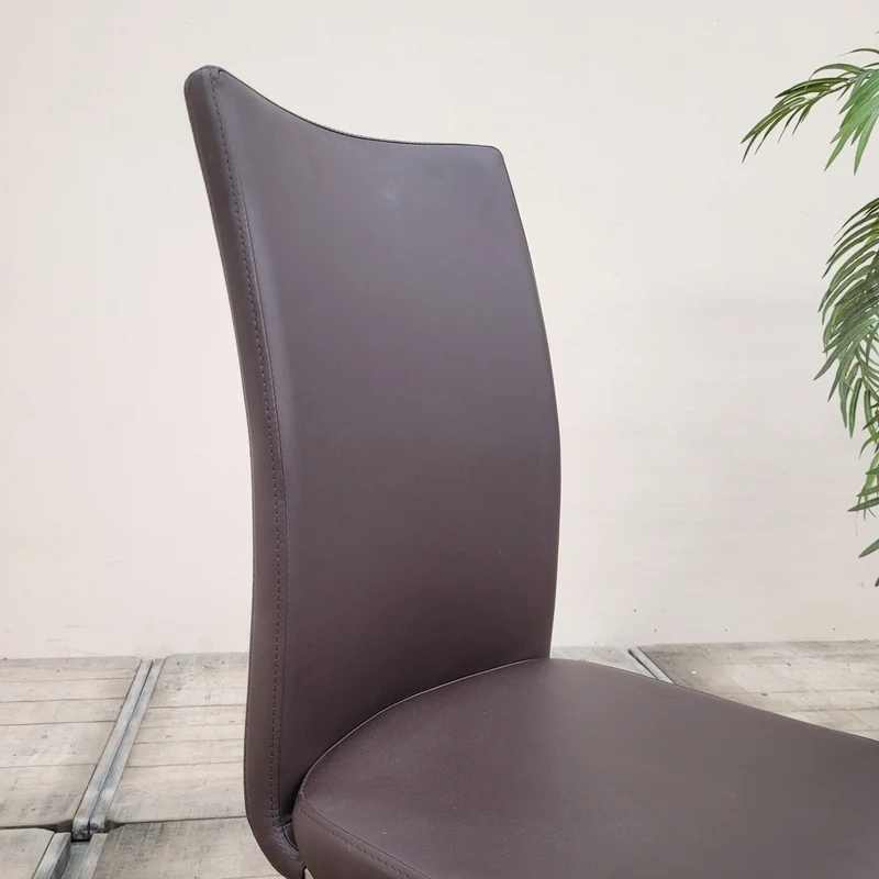 Freischwinger Stuhl Dunkelbraun Kunstleder Esszimmerstuhl Bistrostuhl Gebraucht