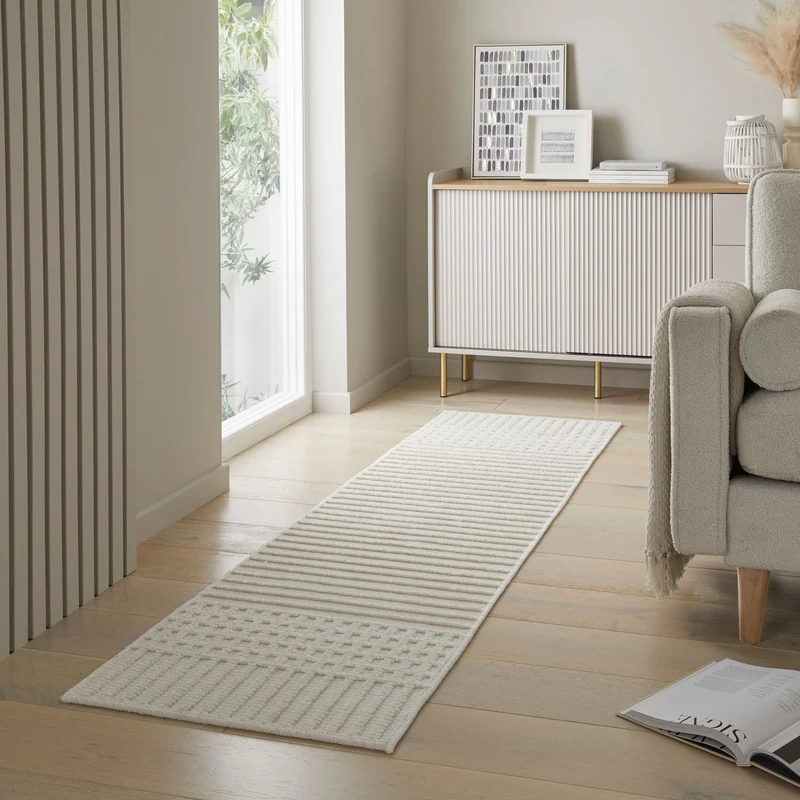 Teppich maschinenwaschbar Streifen-Design IAN