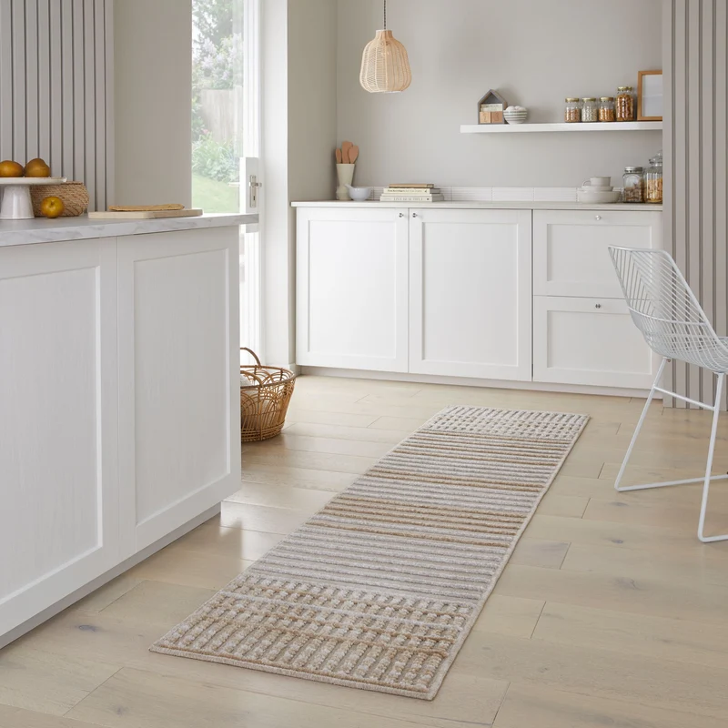 Teppich maschinenwaschbar Streifen-Design IAN