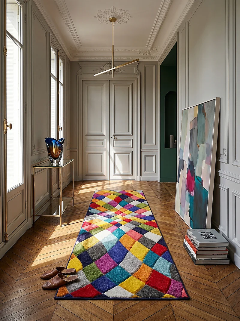 Designteppich Rauten-Kaleidoskop · 100 % Polypropylen · 11 mm Mittelflor