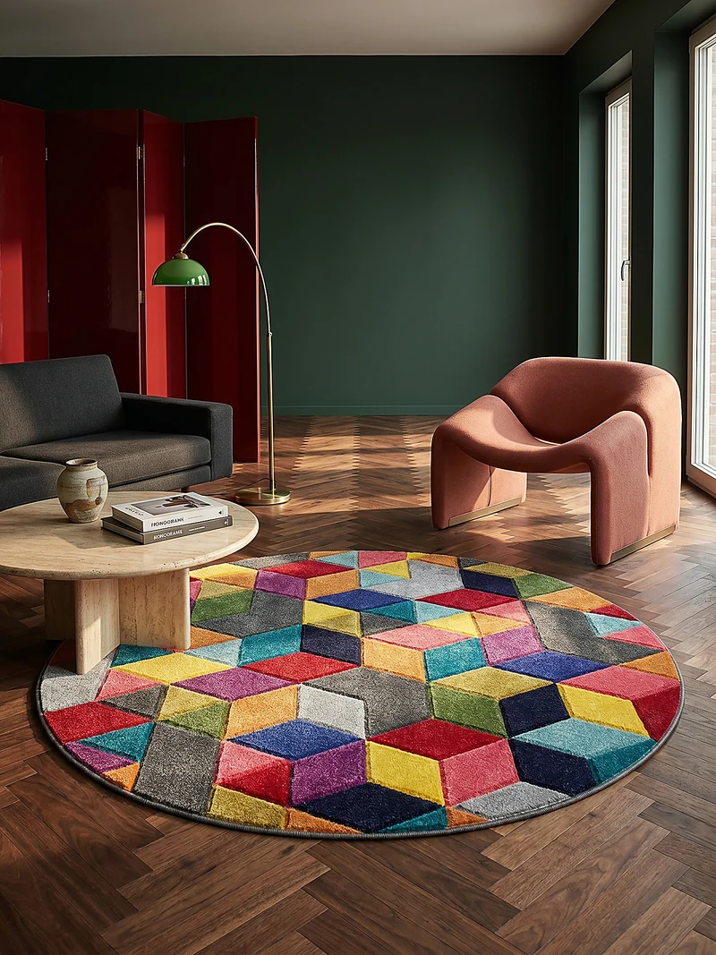 Designteppich Geometrie-Mix · 100 % Polypropylen · 11 mm Mittelflor