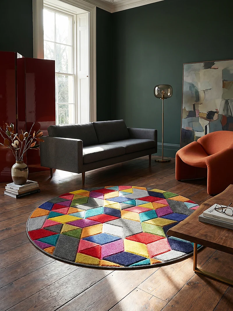 Designteppich Geometrie-Mix · 100 % Polypropylen · 11 mm Mittelflor