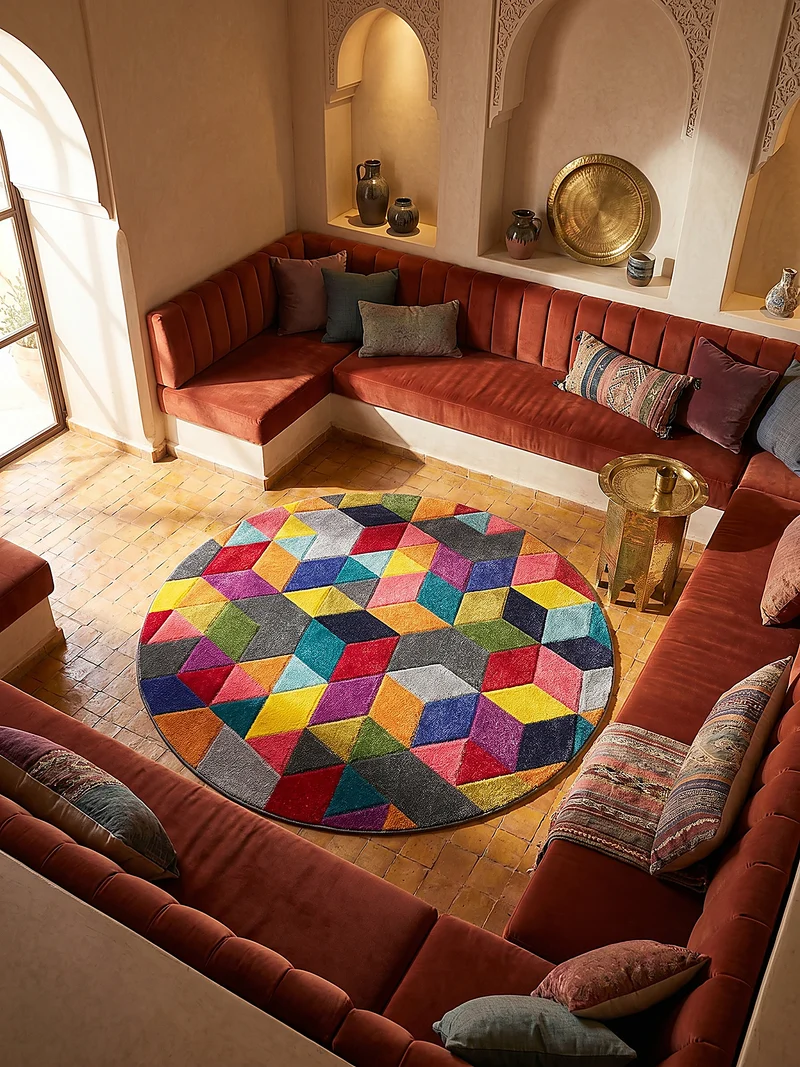 Designteppich Geometrie-Mix · 100 % Polypropylen · 11 mm Mittelflor
