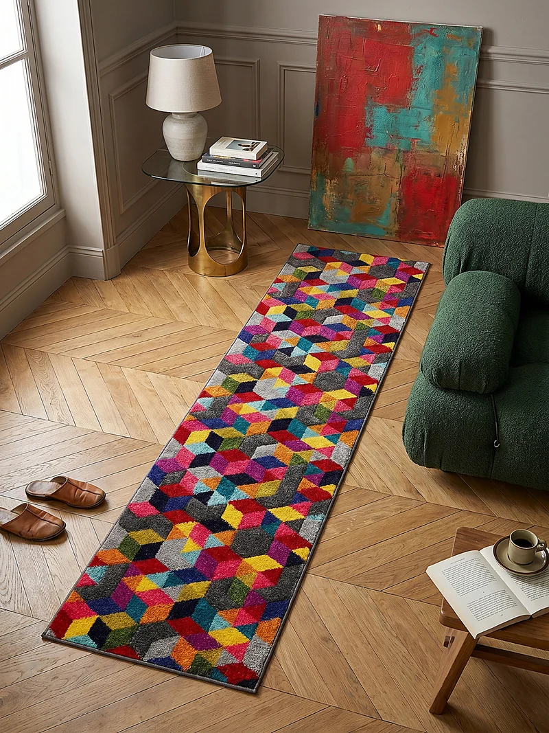 Designteppich Geometrie-Mix · 100 % Polypropylen · 11 mm Mittelflor