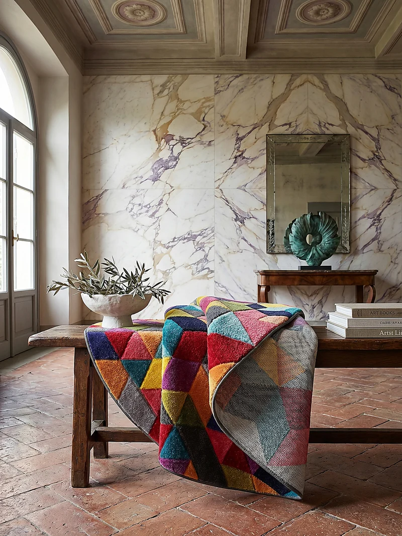 Designteppich Geometrie-Mix · 100 % Polypropylen · 11 mm Mittelflor