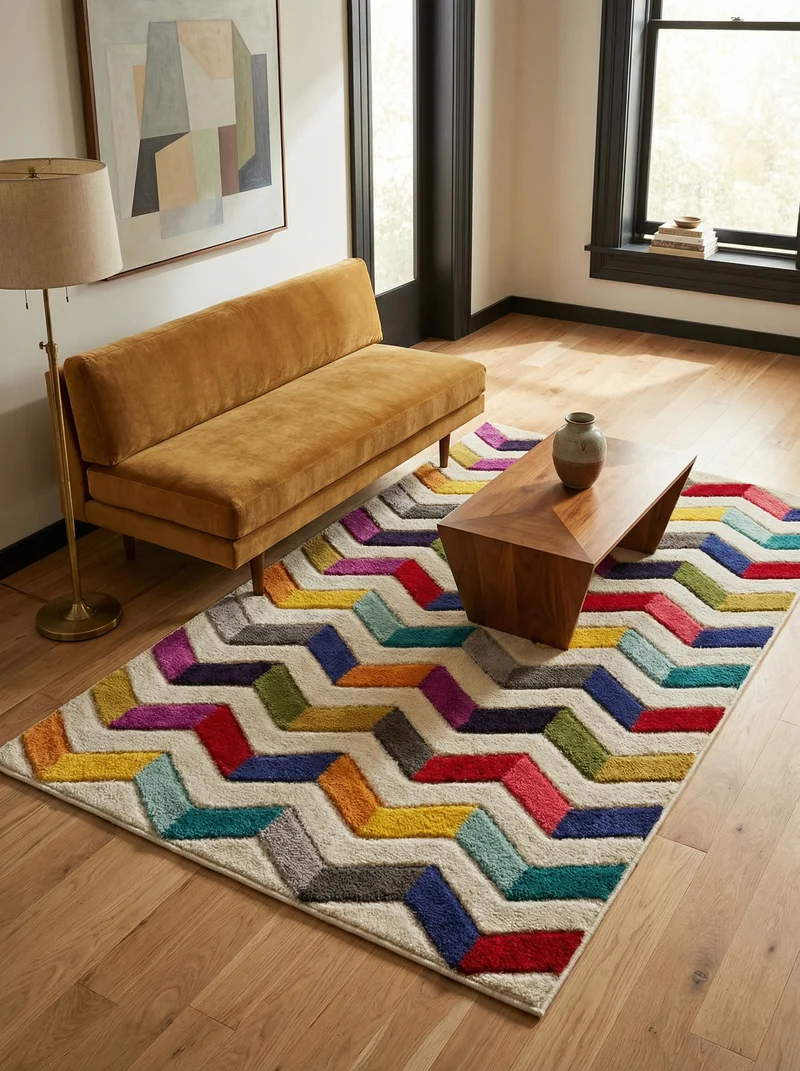 Designteppich Farbstreifen · 100 % Polypropylen · 11 mm Mittelflor