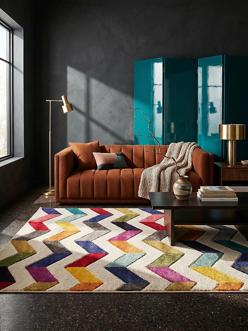 Designteppich Farbstreifen · 100 % Polypropylen · 11 mm Mittelflor