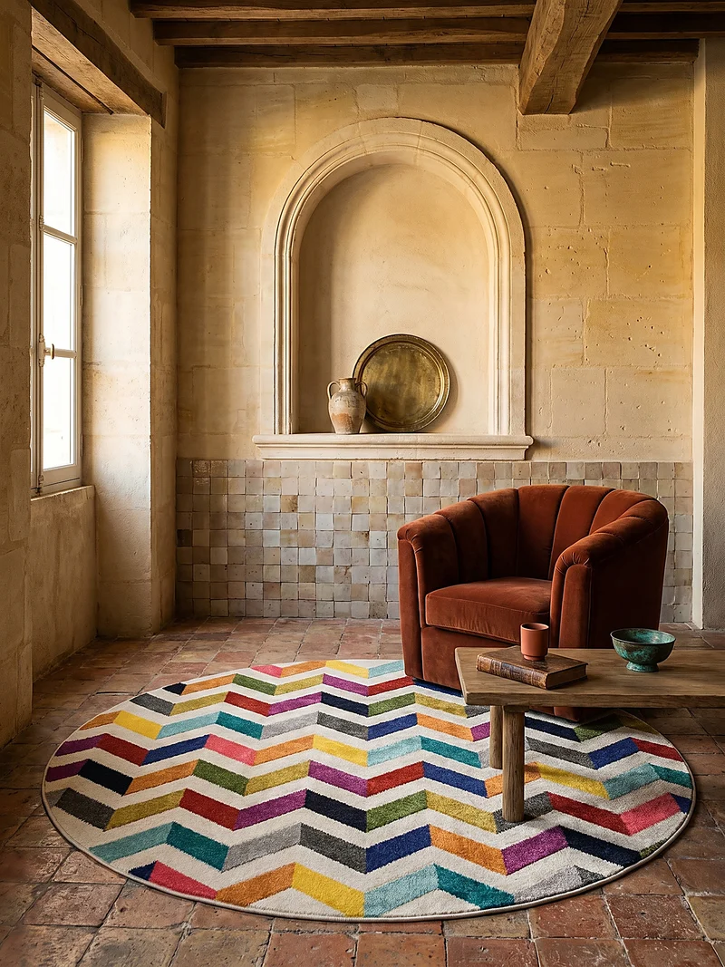 Designteppich Farbstreifen · 100 % Polypropylen · 11 mm Mittelflor