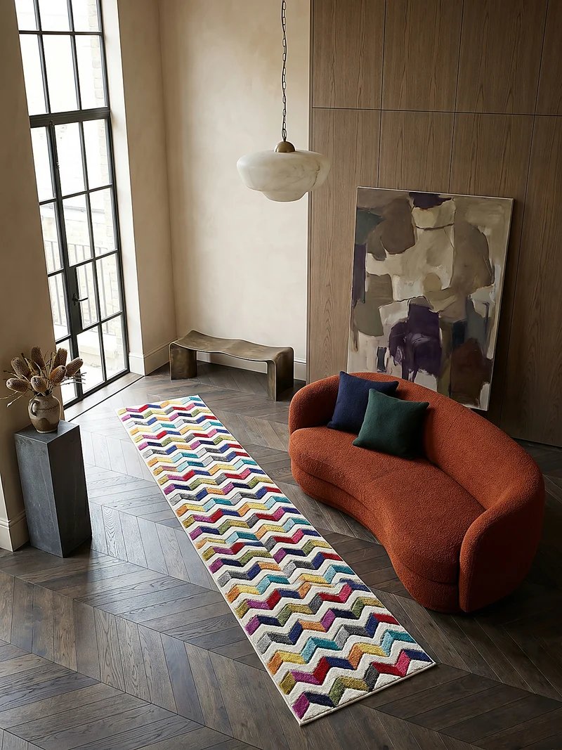Designteppich Farbstreifen · 100 % Polypropylen · 11 mm Mittelflor
