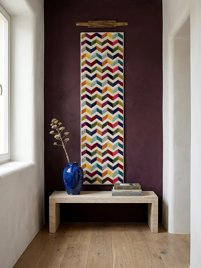 Designteppich Farbstreifen · 100 % Polypropylen · 11 mm Mittelflor