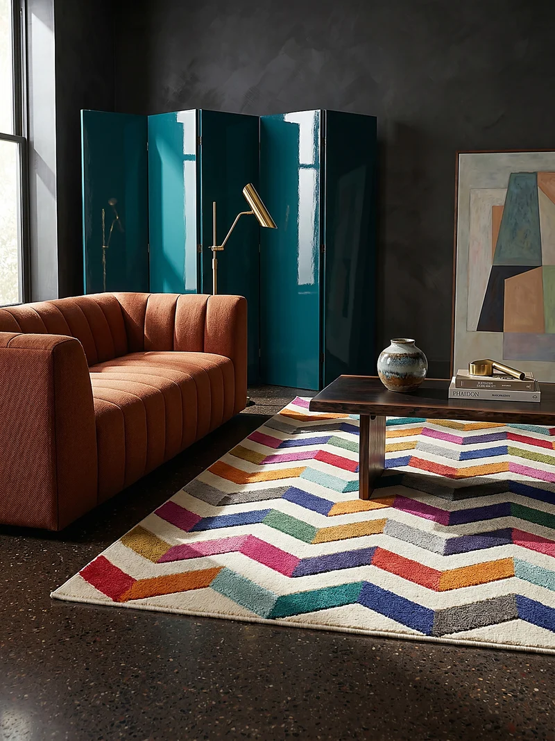 Designteppich Farbstreifen · 100 % Polypropylen · 11 mm Mittelflor