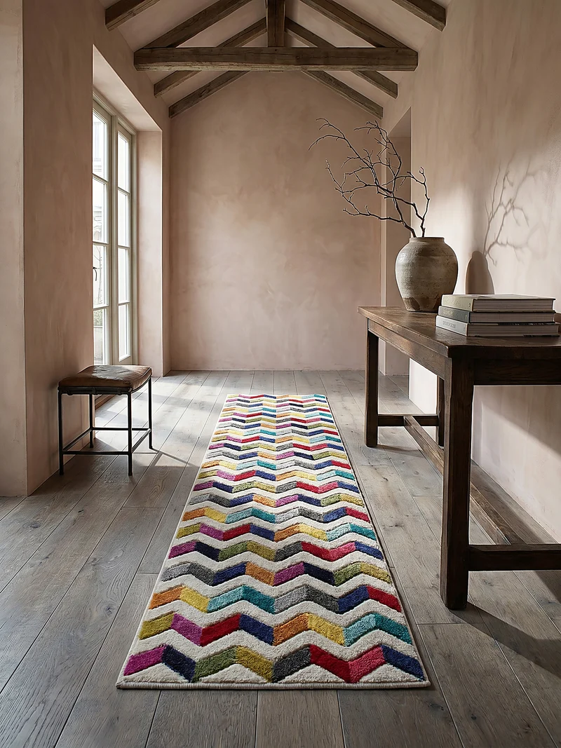 Designteppich Farbstreifen · 100 % Polypropylen · 11 mm Mittelflor