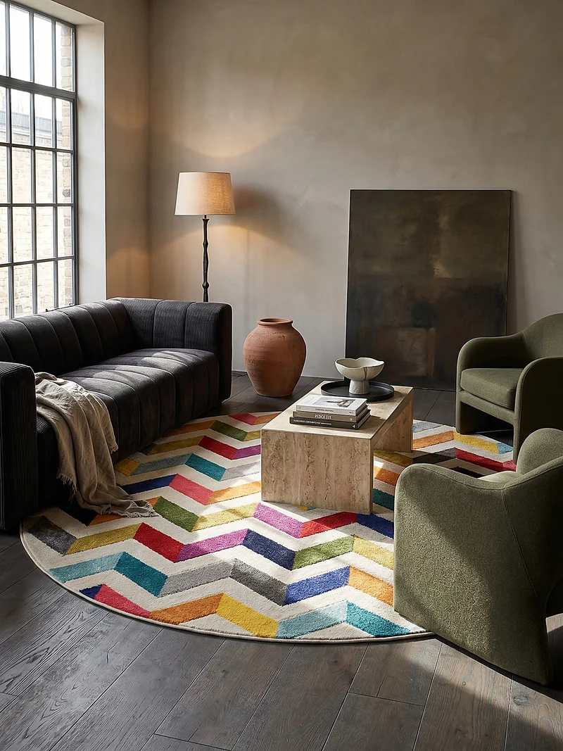 Designteppich Farbstreifen · 100 % Polypropylen · 11 mm Mittelflor