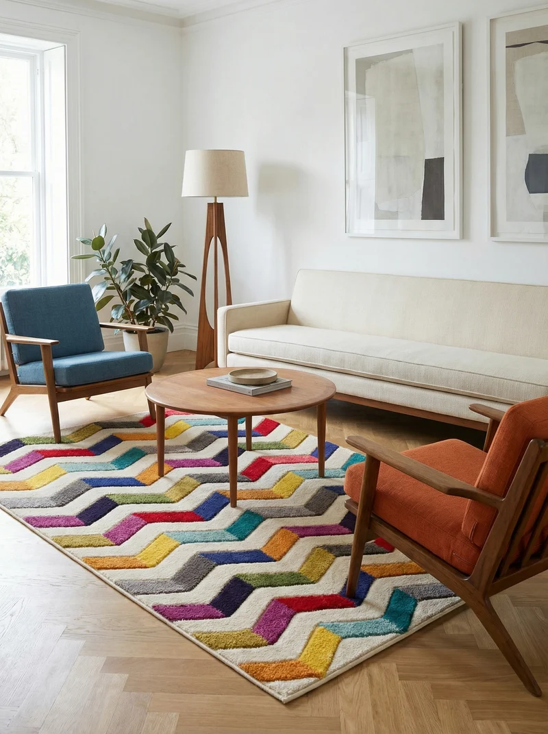 Designteppich Farbstreifen · 100 % Polypropylen · 11 mm Mittelflor