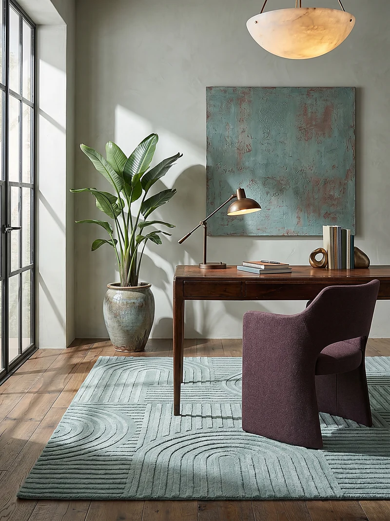 Wollteppich Zen-Relief · 100 % Wolle · 14 mm Mittelflor