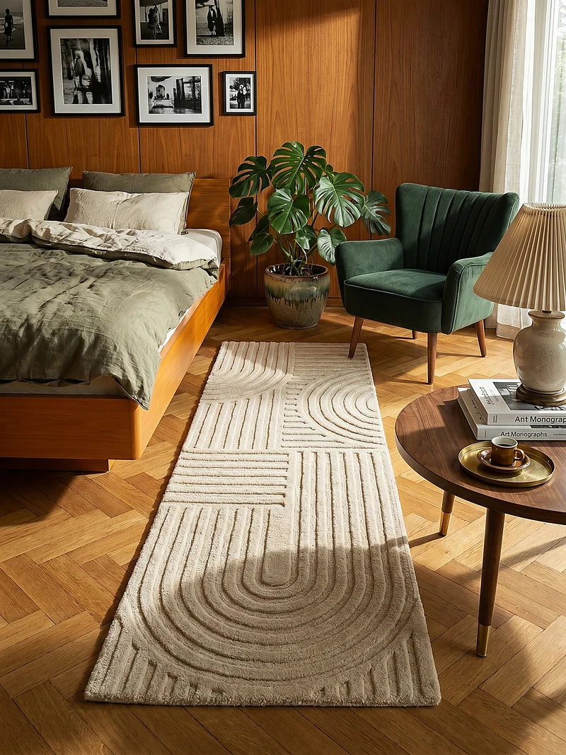 Wollteppich Zen-Relief · 100 % Wolle · 14 mm Mittelflor