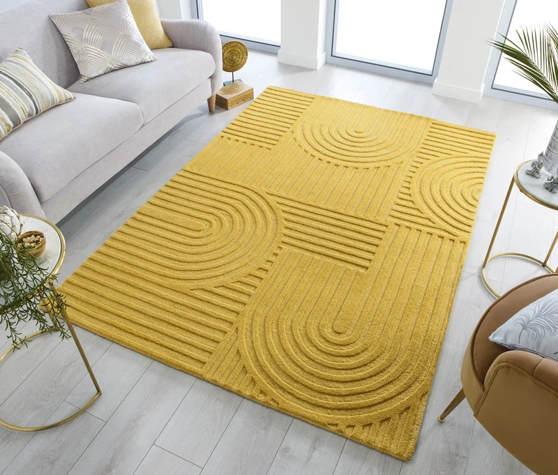 Wollteppich Zen-Relief · 100 % Wolle · 14 mm Mittelflor