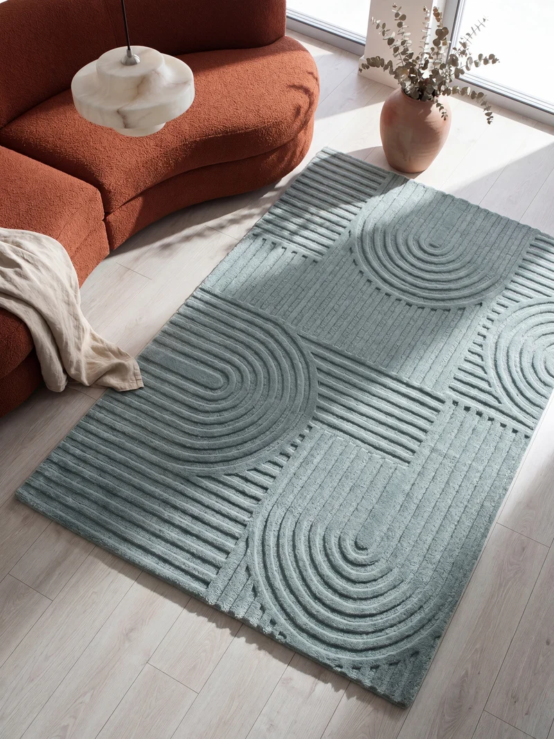 Wollteppich Zen-Relief · 100 % Wolle · 14 mm Mittelflor
