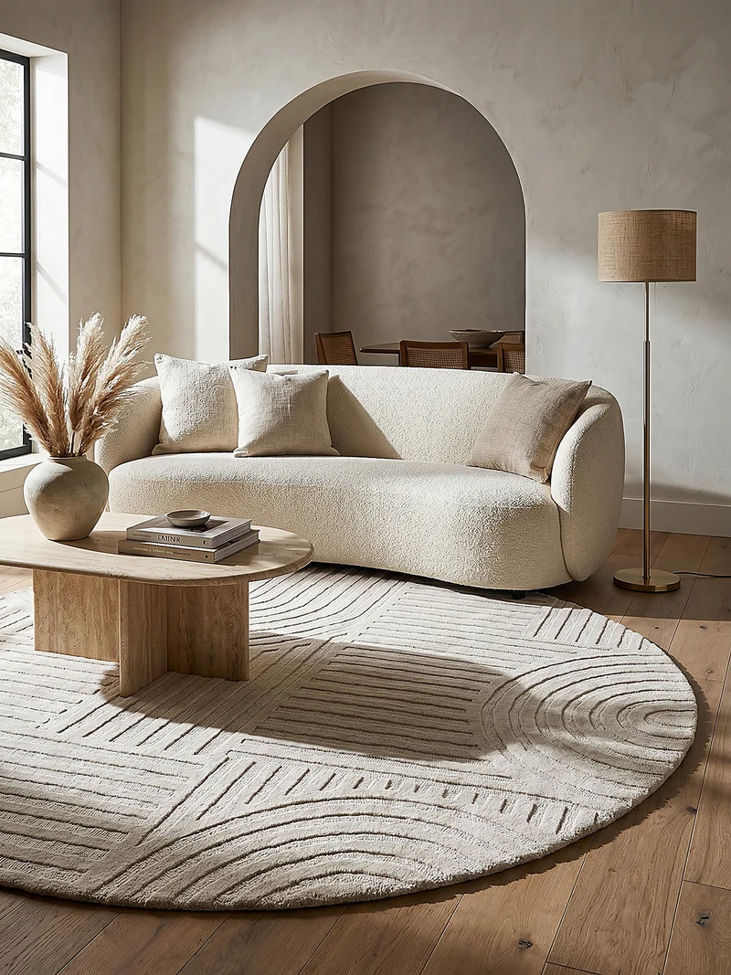 Wollteppich Zen-Relief · 100 % Wolle · 14 mm Mittelflor