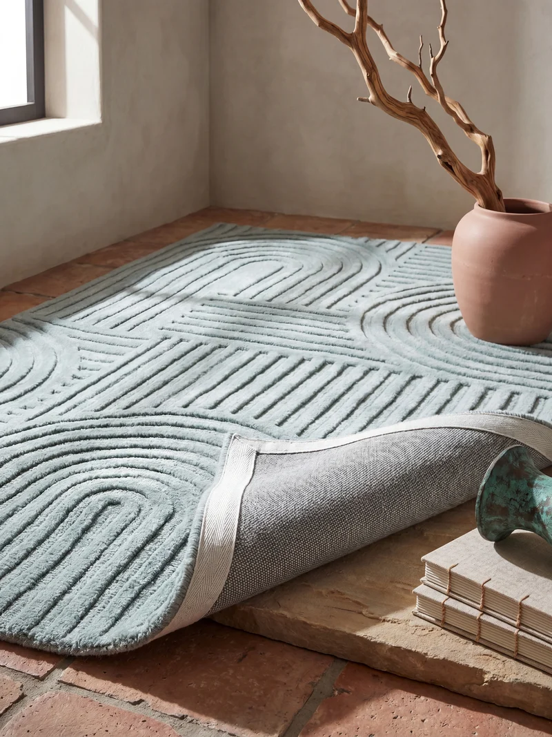 Wollteppich Zen-Relief · 100 % Wolle · 14 mm Mittelflor