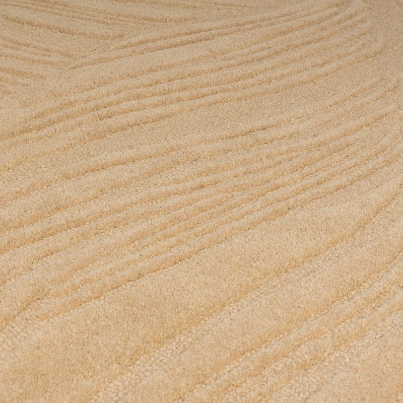 Wollteppich Blatt-Relief · 100 % Wolle · 14 mm Mittelflor