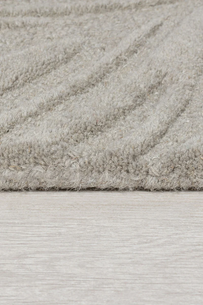 Wollteppich Blatt-Relief · 100 % Wolle · 14 mm Mittelflor