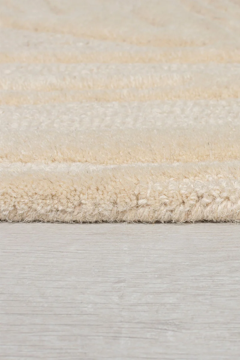 Wollteppich Blatt-Relief · 100 % Wolle · 14 mm Mittelflor