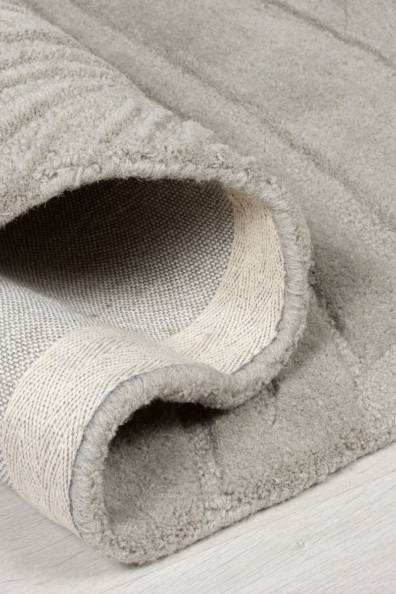 Wollteppich Blatt-Relief · 100 % Wolle · 14 mm Mittelflor