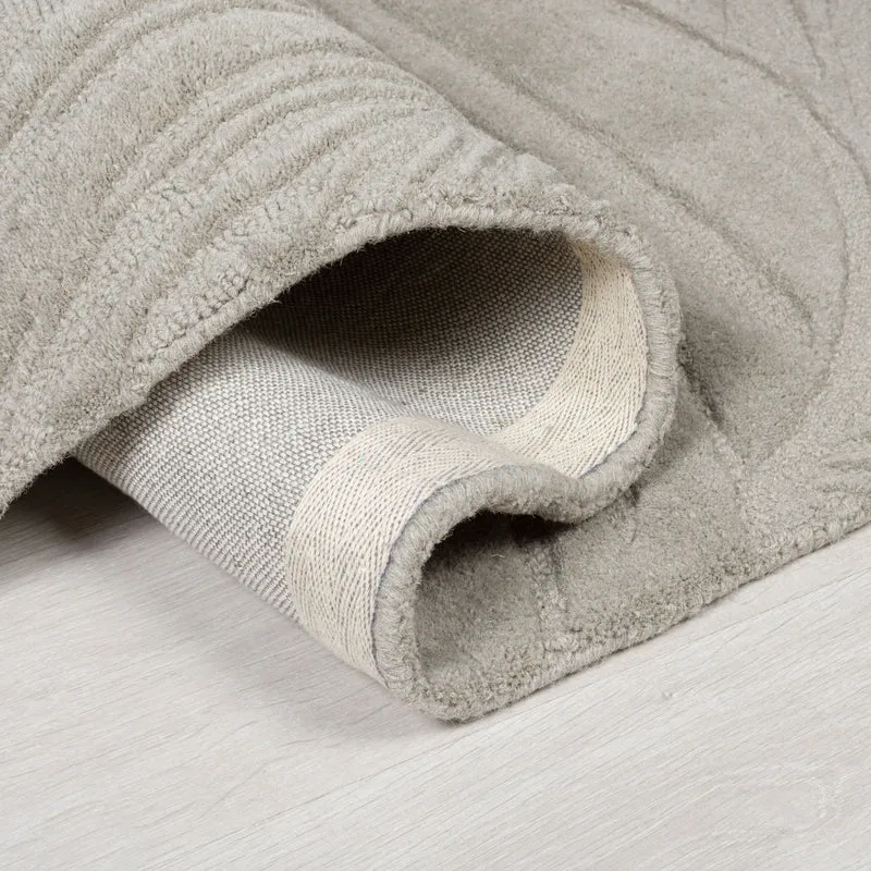 Wollteppich Blatt-Relief · 100 % Wolle · 14 mm Mittelflor