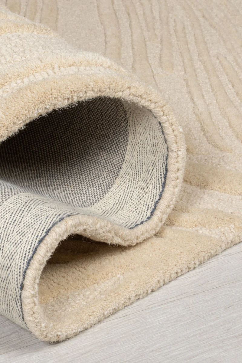 Wollteppich Blatt-Relief · 100 % Wolle · 14 mm Mittelflor