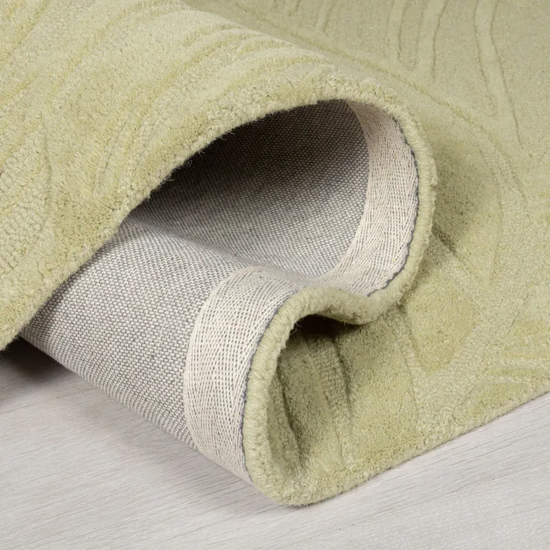 Wollteppich Blatt-Relief · 100 % Wolle · 14 mm Mittelflor